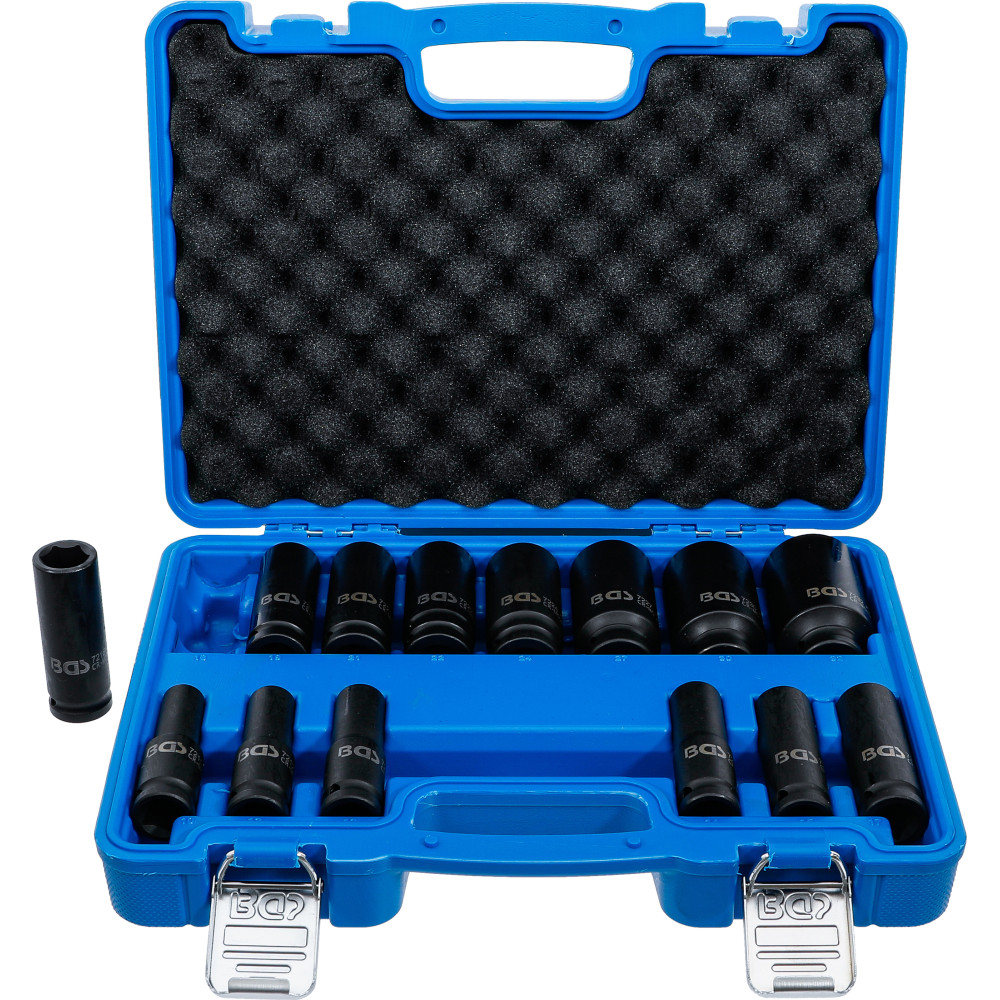 Jeu de douilles à choc, six pans | 12,5 mm (1/2") | 10 - 32 mm | 14 pièces