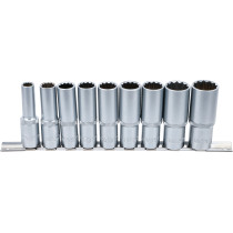 Jeu de douilles, douze pans, longues | 12,5 mm (1/2") | 10 - 24 mm | 9 pièces