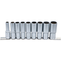 Jeu de douilles, douze pans, longues | 12,5 mm (1/2") | 10 - 24 mm | 9 pièces