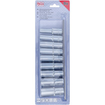 Jeu de douilles, douze pans, longues | 12,5 mm (1/2") | 10 - 24 mm | 9 pièces