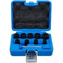 Jeu de douilles spiralées/extracteur de vis | 10 mm (3/8") | 10 - 19 mm | 10 pièces