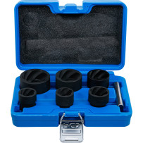Jeu de douilles spiralées/extracteur de vis | 12,5 mm (1/2") + 20 mm (3/4") | 22 - 41 mm | 6 pièces