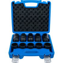 Jeu de douilles à choc | douze pans | 12,5 mm (1/2") | 32 - 36 mm | 10 pièces