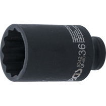 Douille à choc, douze pans, longue | 12,5 mm (1/2") | 36 mm