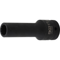 Douille à choc, douze pans, longue | 20 mm (3/4") | 17 mm