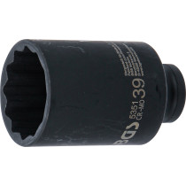 Douille à choc, douze pans, longue | 12,5 mm (1/2") | 39 mm