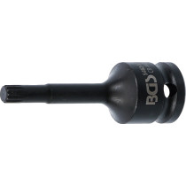 Douille à embouts à choc | longueur 75 mm | 12,5 mm (1/2") | denture multiple intérieure (pour XZN) M8