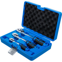 Jeu de cliquets | denture fine | 6,3 mm (1/4") - 10 mm (3/8") - 12,5 mm (1/2") | 3 pièces