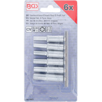 Jeu de douilles, profil E, longues | 6,3 mm (1/4") | E4 - E10 | 6 pièces