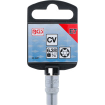 Douille pour clé, profil E | 6,3 mm (1/4") | E7