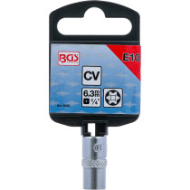 Douille pour clé, profil E | 6,3 mm (1/4") | E10