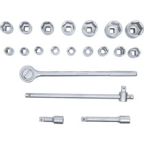 Coffret de douilles | 20 mm (3/4") | 19 - 50 mm | 20 pièces