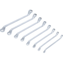 Jeu de clés à œil doubles | coudées | 6 x 7 - 20 x 22 mm | 8 pièces