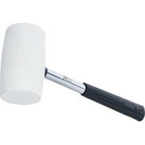 Maillet caoutchouc | manche métallique | tête blanche | Ø 64 mm | 750 g