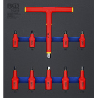 Insert de servante d’atelier 2/3 : Jeu de douilles à embouts VDE | 10 mm (3/8") / 12,5 mm (1/2") | 4 - 10 mm | 10 pièces
