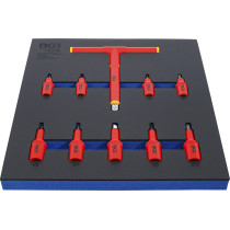 Insert de servante d’atelier 2/3 : Jeu de douilles à embouts VDE | 10 mm (3/8") / 12,5 mm (1/2") | 4 - 10 mm | 10 pièces