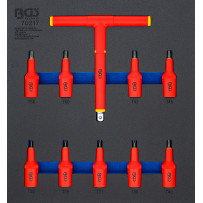 Insert de servante d’atelier 2/3 : Jeu de douilles à embouts VDE | 12,5 mm (1/2") | profil T (pour Torx) T20 - T55 | 10 pièces