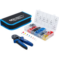 Pince à sertir pour cosses de conducteurs de 0,25 à 10 mm² | avec assortiment de cosses de conducteurs de 0,5 - 10 mm²