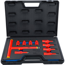 Jeu de douilles à embouts VDE | Empreinte carré femelle 10 mm (3/8") / 12,5 mm (1/2") | Six pans femelle 4 - 10 mm | 10 pièces
