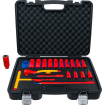 Jeu de douilles à embouts et de douilles conformes VDE | transmission par carré femelle 10 mm (3/8") | 19 pièces