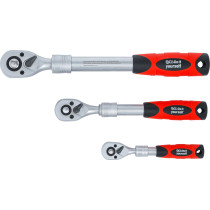 Jeu de cliquets | extensible | 6,3 mm (1/4") - 10 mm (3/8") - 12,5 mm (1/2") | 3 pièces