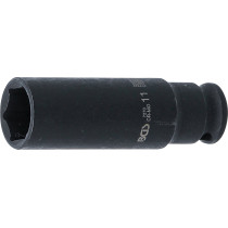 Douille à choc, six pans, longue | 6,3 mm (1/4") | 11 mm