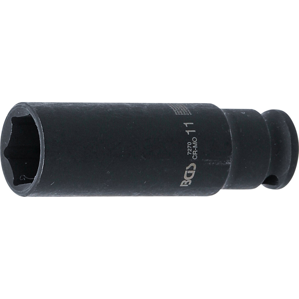 Douille à choc, six pans, longue | 6,3 mm (1/4") | 11 mm