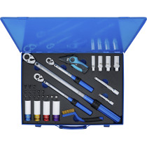 Jeu de clés dynamométrique | 6,3 mm (1/4"), 10 mm (3/8"), 12,5 mm (1/2") | 31 pièces