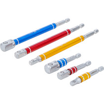 Jeu d’adaptateurs pour visseuses | couleurs | Hexagone mâle 6,3 mm (1/4") | Hexagone femelle 6,3 mm (1/4") / 10 mm (3/8") / 12,5