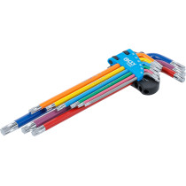 Jeu de clés allen | multicolore | extra longues | profil T (pour Torx) T10 - T50 | 9 pièces