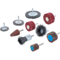 Jeu de disques à brosses et à lamelles de ponçage | 10 pcs.