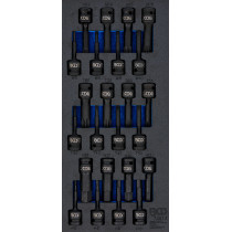 Insert de servante d’atelier 1/3 : Jeu de douilles à embouts de puissance | 12,5 mm (1/2") | 24 pcs.