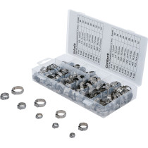 Assortiment de colliers de tuyau à revêtement en acier inoxydable | Ø 5,8 - 21 mm | 170 pièces