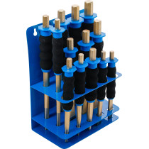 Jeu de chasse-goupilles / pointeaux / burin plat | avec protection des mains | 13 pcs.