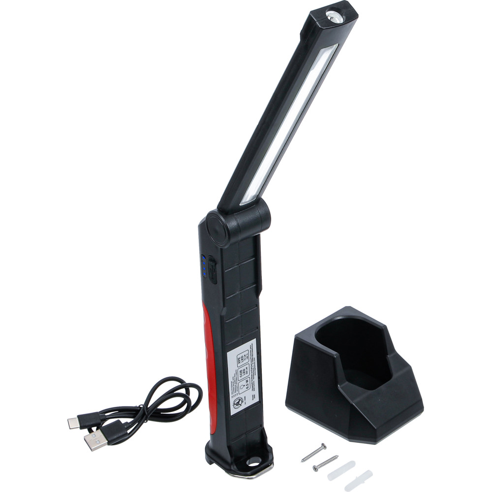 Baladeuse pliable à accu | COB-LED | 6,5 W | avec station de recharge