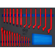 Insert de servante d’atelier 3/3 : Jeu de clés polygonales VDE et de clés à fourche VDE | 24 pcs.