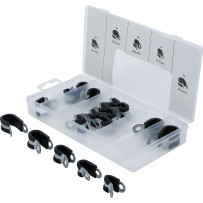 Assortiment de colliers de tuyau à revêtement caoutchouc | Ø 6 - 16 mm | 18 pièces