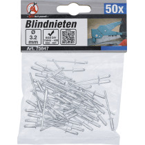 Assortiment de rivets pop | Ø 3,2 mm | 50 pièces