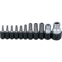 Jeu d’embouts | 6,3 mm (1/4") / 10 mm (3/8") | Profil T (pour Torx) avec perçage | 11 pièces