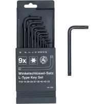 Jeu de clés allen | profil en T (pour Torx) T10 - T50 | 9 pièces