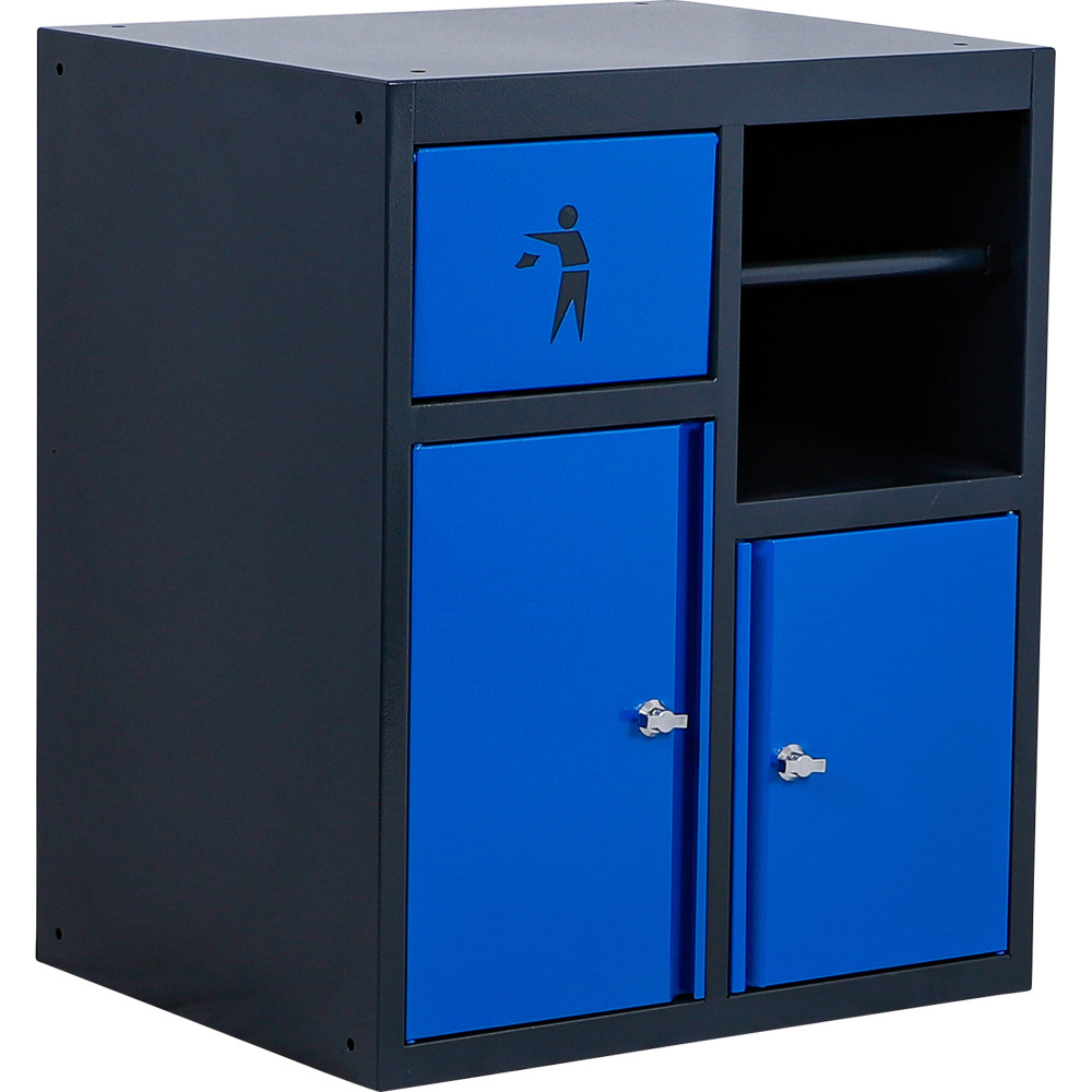 Armoire basse | avec porte-rouleaux et module de déchets