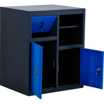 Armoire basse | avec porte-rouleaux et module de déchets