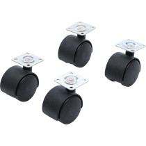 Jeu de roulettes doubles de direction | Ø 40 mm | 4 pièces
