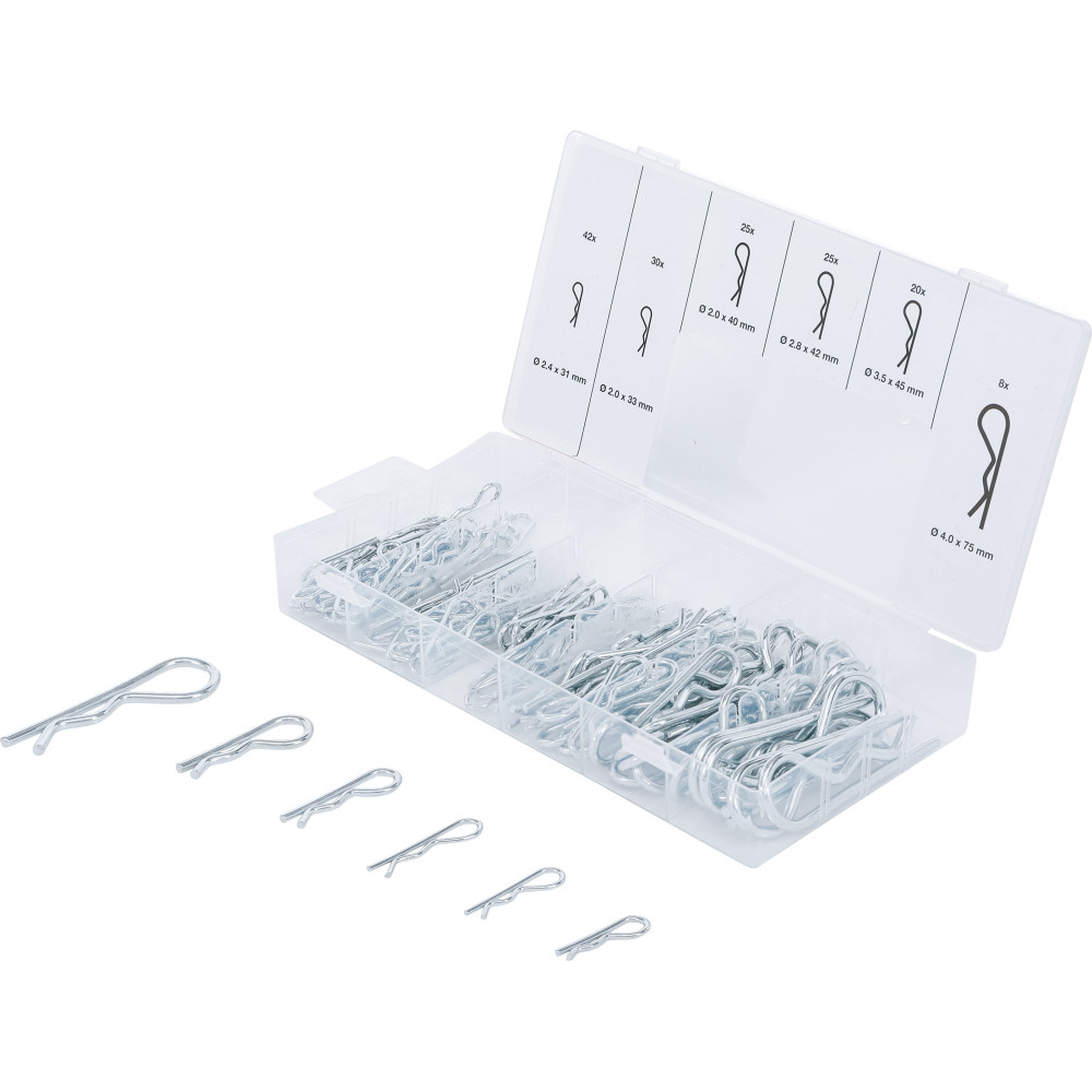 Assortiment de goupilles à ressort | Ø 2,4 - 4,0 mm | 150 pièces