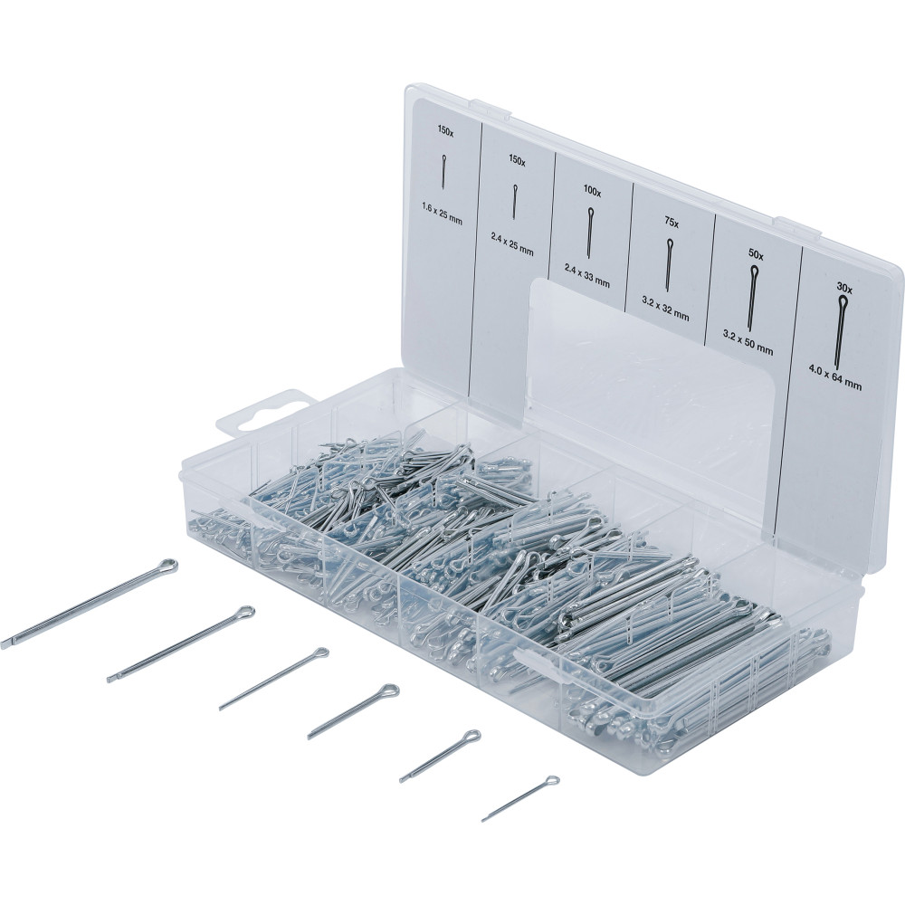 Assortiment de goupilles | Ø 1,6 - 4,0 mm | 555 pièces