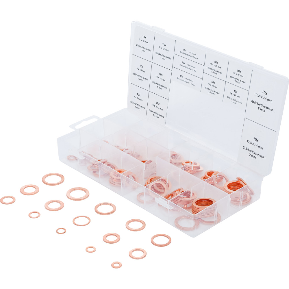 Assortiment de joints d’étanchéité | cuivre | 150 pièces