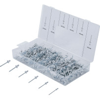 Assortiment de rivets pop | aluminium | 2,4 - 4,8 mm | 400 pièces