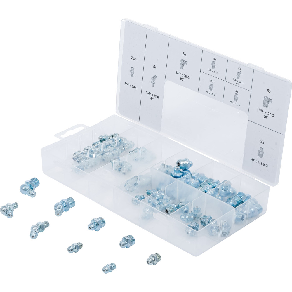 Assortiment de graisseurs | métriques/pouce | 70 pièces