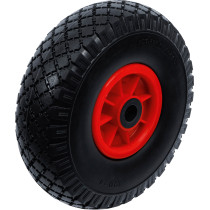 Roue pour diable / chariot de transport | PU, rouge/noir | 260 mm