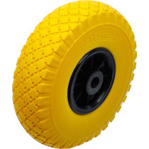 Roue pour diable / chariot de transport | PU, jaune/noir | 260 mm